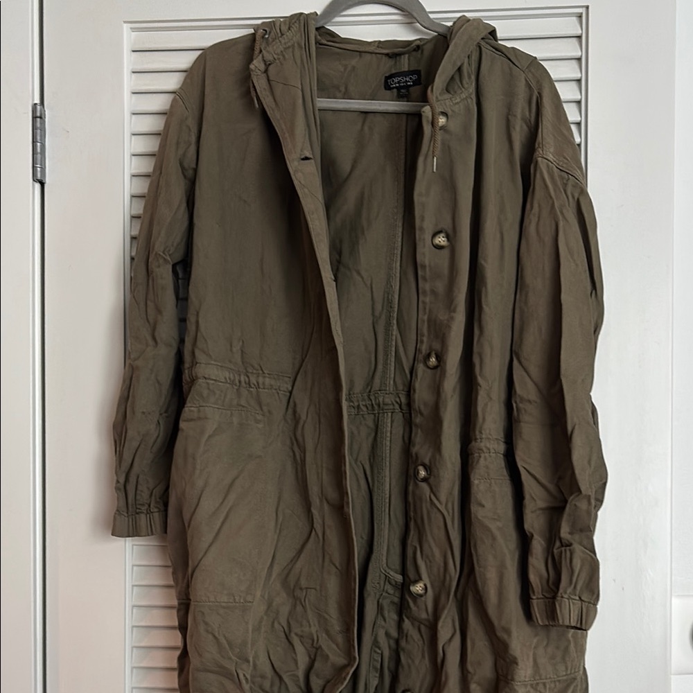 Topshop longline hodded jacket Sz 4